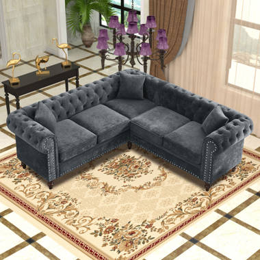 Gray tufted online sectional